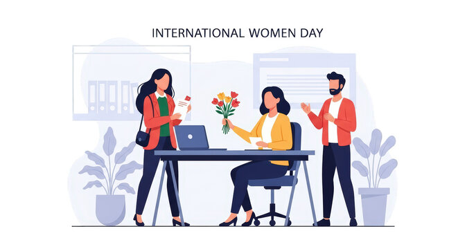 International Womens Day Celebration Illustration 1.. A detailed and professional representation of Women, Day, International.