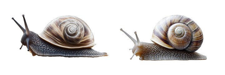 Set of a snail, isolated on transparent background.