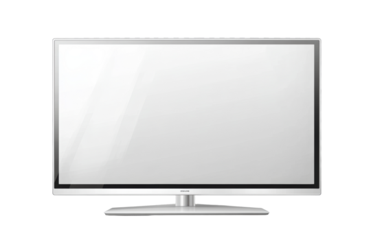 Minimalist television with glossy screen and base
