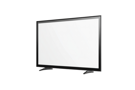 Angled flat screen TV with thick frame
