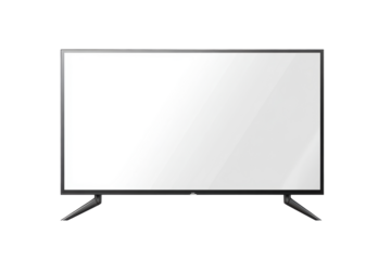 Flat screen TV with slim black legs
