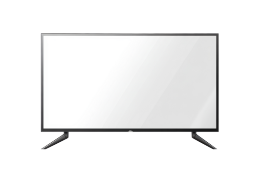 Flat screen TV with slim black legs
