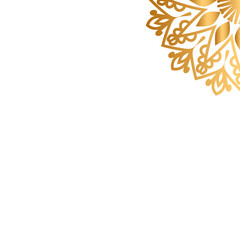 Decorative golden mandala on white background	