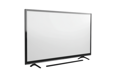 Side view of widescreen TV with dark legs
