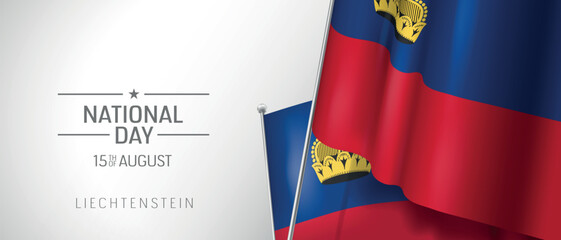Liechtenstein happy national day greeting card, banner vector illustration
