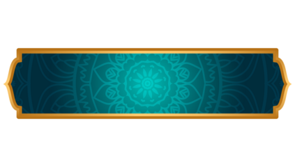 Luxury Blue arabic islamic text box title frame border