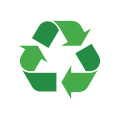 Obraz premium Green Recycle Symbol Isolated on White Background for Environmental Concepts