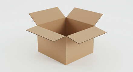 Open Cardboard Box: Minimalist Studio Shot of Empty Packaging.