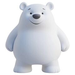 3d rendering icon bear illustration PNG. cartoon minimal style on white bear transparent isolated background.