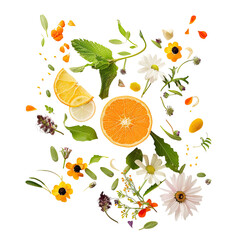Vibrant citrus and floral arrangement