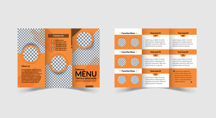 Restaurant trifold food menu pamphlet food delivery brochure design template