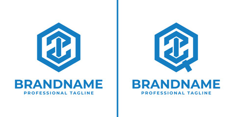 Letters OZI and QZI Hexagon Logo, for OZI, OIZ, ZIO, ZOI, IZO, IOZ, QZI, QIZ, ZIQ, ZQI, IZQ, IQZ initials