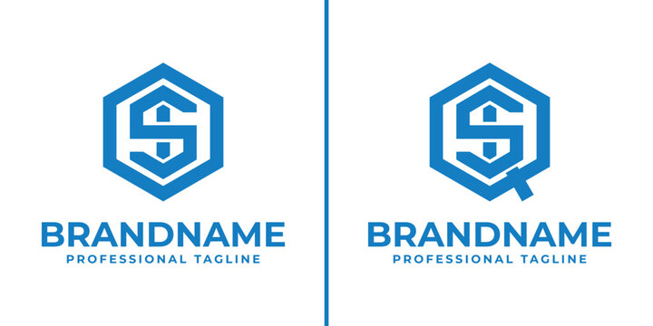 Letters OSI and QSI Hexagon Logo, for OSI, OIS, SIO, SOI, ISO, IOS, QSI, QIS, SIQ, SQI, ISQ, IQS initials