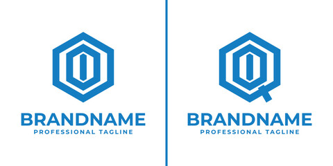 Letters OOI and QOI Hexagon Logo, for OOI OIO IOO QOI QIO OIQ OQI IOQ IQO initials