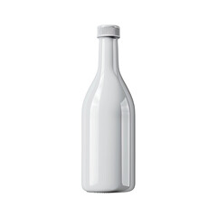 White glass bottle, smooth curves, simple design