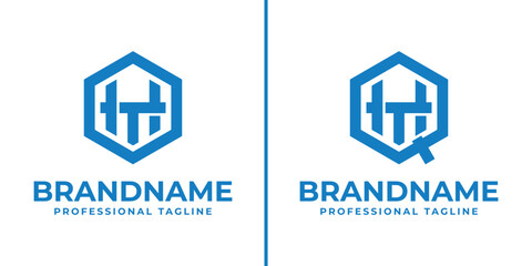 Obraz premium Letters OHT and QHT Hexagon Logo, for OHT, OTH, HTO, HOT, THO, TOH, QHT, QTH, HTQ, HQI, THQ, TQH initials