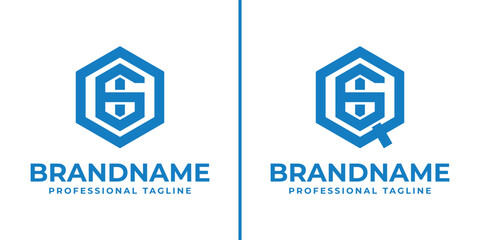 Letters OGI and QGI Hexagon Logo, for OGI, OIG, GIO, GOI, IGO, IOG, QGI, QIG, GIQ, GQI, IGQ, IQG initials