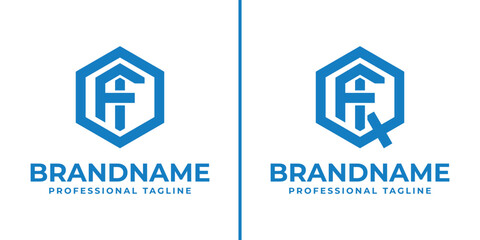 Letters OFI and QFI Hexagon Logo, for OFI, OIF, FIO, FOI, IFO, IOF, QFI, QIF, FIQ, FQI, IFQ, IQF initials