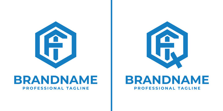 Letters OFI and QFI Hexagon Logo, for OFI, OIF, FIO, FOI, IFO, IOF, QFI, QIF, FIQ, FQI, IFQ, IQF initials