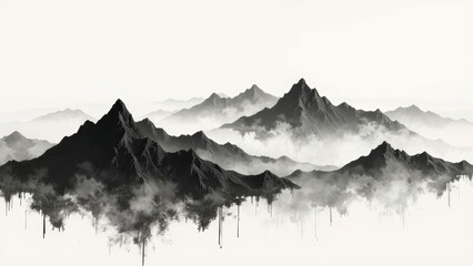 Ink landscape art paintings