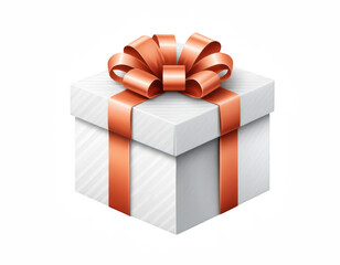 the image shows a wrapped present against a black background. the present is a square box with a lid. the box is decorated with light stripes and tied with a satin ribbon. a large bow sits on top