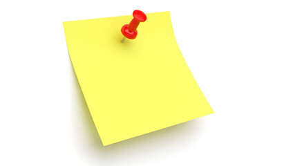 Blank Yellow Sticky Note with Red Pushpin
