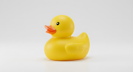 Bright Yellow Rubber Duck with Orange Beak and Black Eye