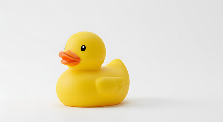 Bright Yellow Rubber Duck Toy in Simple Studio Setting