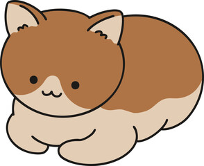 Obraz premium A cat sitting like a bread loaf