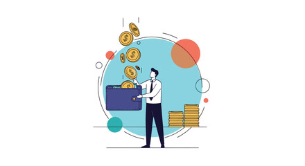 Financial growth opportunity businessman saving money and investing capital for future prosperity and wealth building strategies