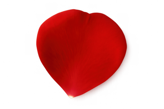 Delicate red rose petal falling, transparent backdrop highlighting elegant floral softness and passionate crimson hue - Powered by Adobe
