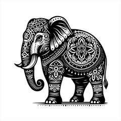 Elephant illustration isolated on white background