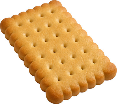 3D biscuit icon isolated on transparent background. PNG
