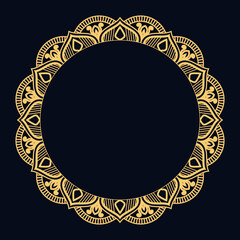 Luxury Mandala Golden Circle Frame Transparent With Vintage Gold Circular Pattern