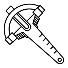 Precision Feeler Gauge Line Art Illustration