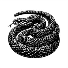 Naklejka premium Coiled snake illustration