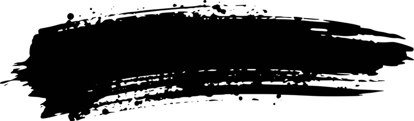 Black ink splash brush stroke with splatter vector