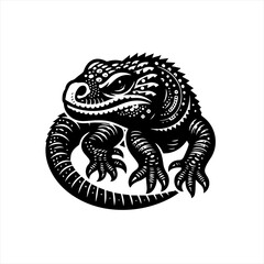 A stylized lizard illustration