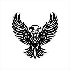Obraz premium Tribal phoenix with spread wings