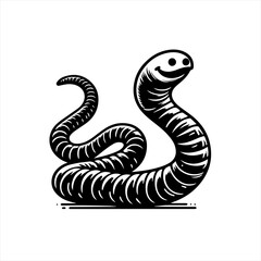 Fototapeta premium Smiling worm illustration