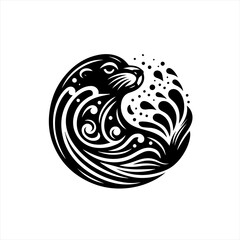 Otter swimming in water