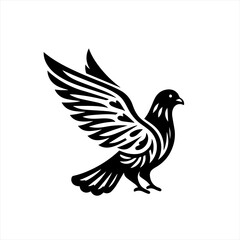 A dove flying with open wings