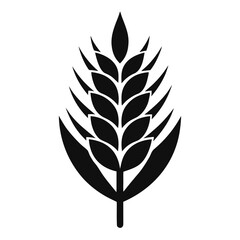 Simple Black and White Silhouette of a Wheat Stalk or Grain Plant