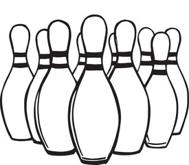 Bowling pin line art artistic sketch precise sharp contour