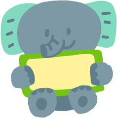 귀여운 동물 이름표-코끼리