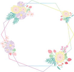 Adorable flower frames and cute borders in pastel tones. Perfect for cards, invites, wall art, and decorations. PNG with transparent background for easy use.