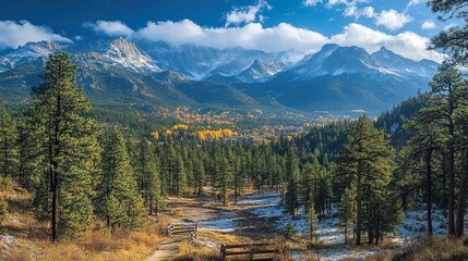 Breathtaking View of Rocky Mountain Peaks 