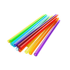 Colorful plastic drinking straws