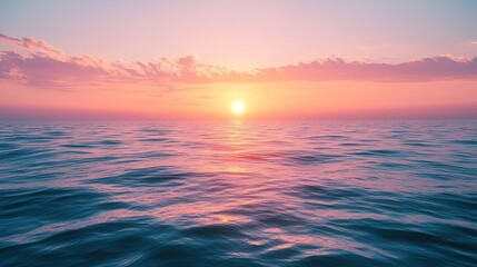 Calm Ocean with Pink Sky During Sunset 