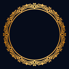 Golden circle frame border mandala